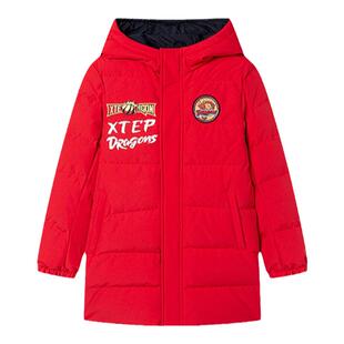 特步童装儿童羽绒服男童拜年服冬季洋气中长款过年喜庆衣服冬羽绒