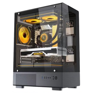 九尾狐T16海景房diy组装电脑主机箱台式机ATX大板水冷侧透MATX