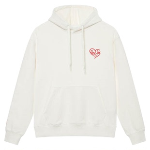 MLB 波士顿红袜队爱心 时尚纯色抽绳 休闲运动 连帽卫衣 男女同款