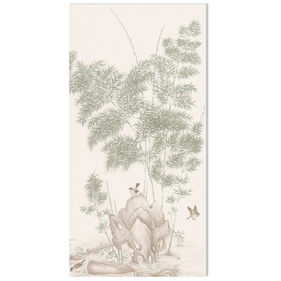 新中式粉蔷薇花砖复古花鸟图