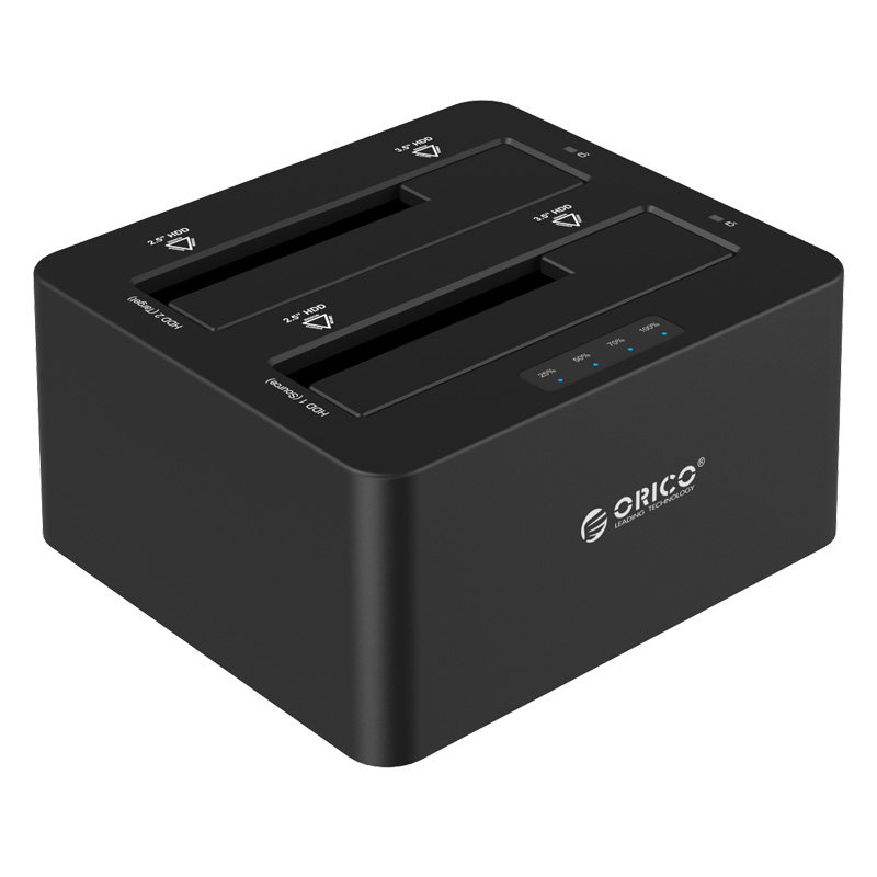 ORICO 6628US3-C高速USB3.0双盘位硬盘盒2.5/3.5寸SATA硬盘对拷盒