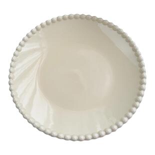 安木良品 韩国ins奶油色珠点边陶瓷水果沙拉深汤碗点心甜品餐菜盘