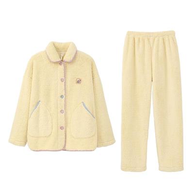 安之伴秋冬雪花绒简约情侣睡衣