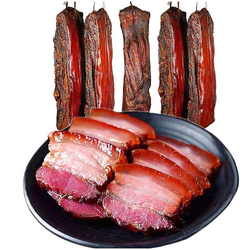 老炕五花腊肉柴火烟熏农家自制土猪咸肉腌肉正宗湘西湖南特产腊味