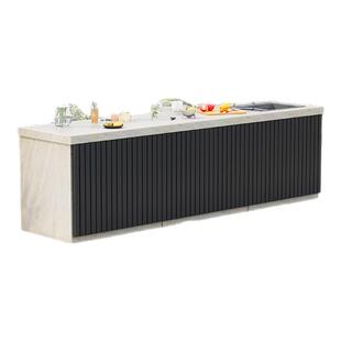 庭院大理石操作台露天水槽户外洗手池别墅院子室外水池台盆一体柜