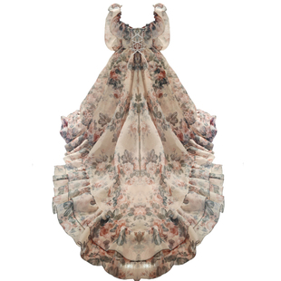 大码黄油玫瑰华丽大拖尾礼服成人礼写真旅拍230斤高端贵气连衣裙