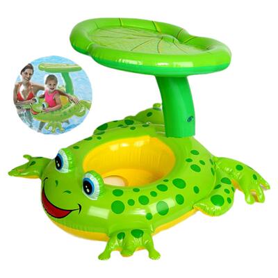 座圈玩具戏水儿童遮阳游泳圈青蛙