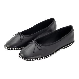ALEXANDER WANG 新款女士浅口羊皮单鞋平跟鞋银泰百货精品 301574