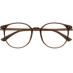 素颜近视眼镜女可配度数冷茶色显白眼睛框大脸显瘦防蓝光超轻镜架