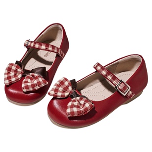 红蜻蜓女童鞋2026春季新款儿童小皮鞋蝴蝶结公主鞋软底宝宝单鞋