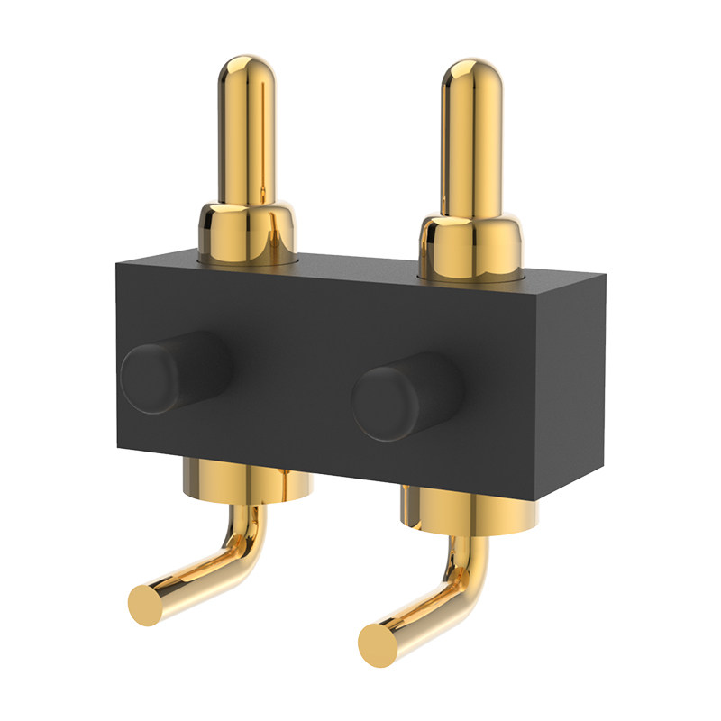 折弯弹簧顶针连接器2pin黄铜镀金1A充电宝电脑4G通讯天线pogopin