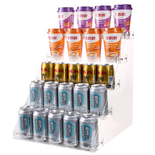 零食饮料架超市香烟置物架梯形陈列小货架透明阶梯式亚克力展示架