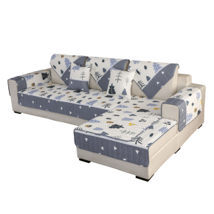 全棉布艺沙发垫套罩巾北欧简约现代防滑皮纯棉四季通用全包坐垫