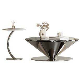 【自营】几度国补宝格丽大理石茶几客厅家用圆形茶几轻奢高级感