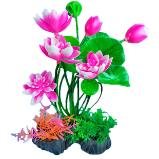 水族箱鱼缸仿真荷花水草造景装饰品小摆件莲花假水草海草懒人植物