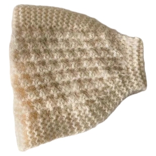 秋冬新款纯色保暖手工针织毛线发带帽遮白发围脖头套护脑门遮白发