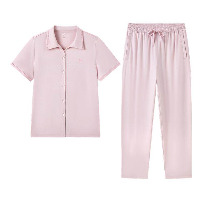 【张凌赫同款】全棉时代水光棉家居服凉感睡衣简约风套装青年居家