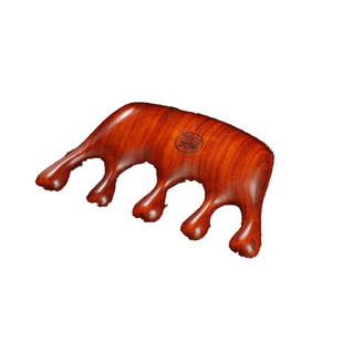 白象经络头部按摩天然红檀木宽齿齿梳子男女刮痧头皮眼部五经疏通