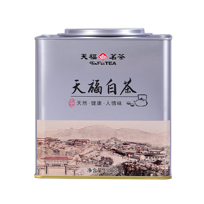 天福茗茶铁罐装白茶叶300g