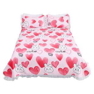 新款四季通用花边床裙夹棉加厚家用床单防滑榻榻米单双人不跑床盖