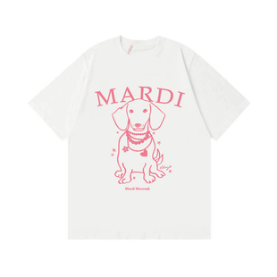 2025新款Mardi儿童腊肠狗珍珠狗短袖印花T恤圆领纯棉透气男女童t
