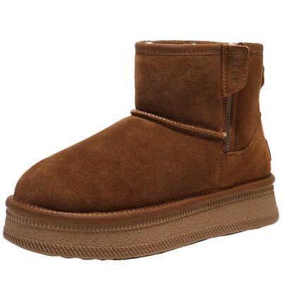 百丽保暖厚底雪地靴子女冬新商场款毛毛棉鞋休闲短靴F3C1DDD5