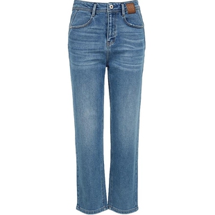 ONLY2026春季新款高腰修身显瘦解构拼接直筒裤九分裤牛仔裤女