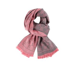 【自营】Gucci/古驰双G系列双面羊毛时尚百搭围巾节日礼物送女友