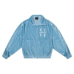 MEDM25SS丝绒套装外套男春秋美式嘻哈休闲夹克女潮流百搭宽松上衣