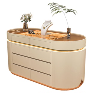 衣帽间中岛台圆弧形主卧室收纳柜首饰中岛柜展示柜实木斗柜抽屉柜