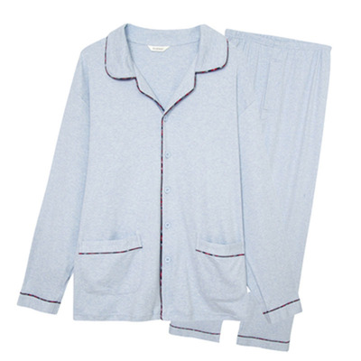 罗丝美纯棉针织男士长袖衣裤套