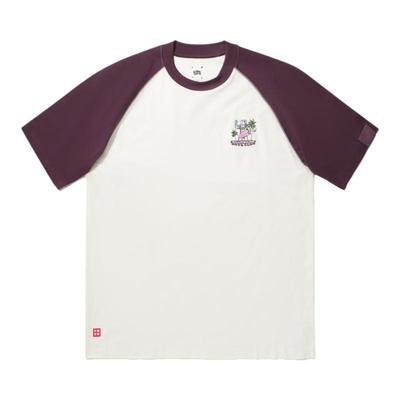 李宁拼色亲肤男女款套头T恤短袖