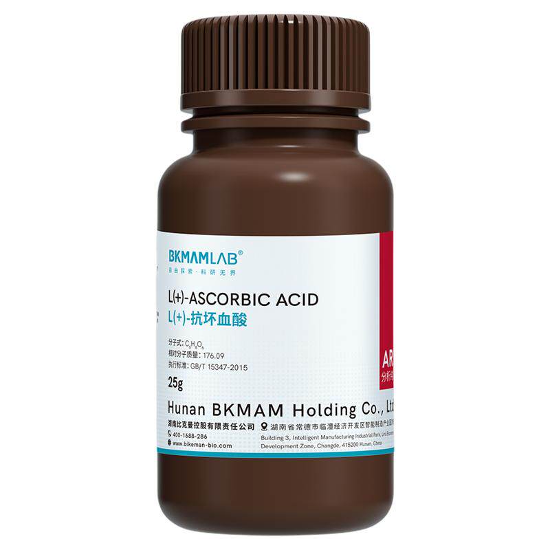 比克曼生物L(+)-抗坏血酸分析纯维生素VC实验室组培用化学试剂25g