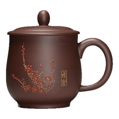 正品宜兴原矿紫砂手工盖杯茶具