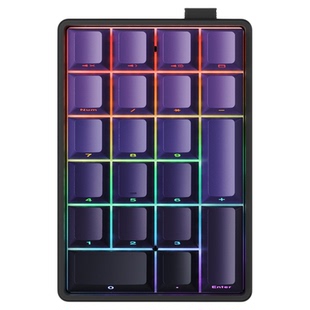 锐蚁F21无线数字小键盘三模蓝牙办公财务会记计算机迷你RGB小键盘