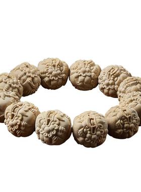 小叶黄杨木貔貅六字真言手串