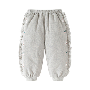 一条过冬儿童加棉裤女童宝宝秋冬季运动夹棉外穿婴儿冬装裤子保暖