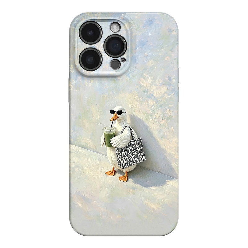 墨镜大鹅 趣味搞怪油画风适用苹果iphone17手机壳华为pura70小米15荣耀x50红米k80小众vivox200新款一加ACE5