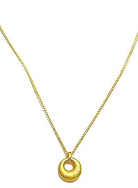 沙金拉丝金坨坨项链女款