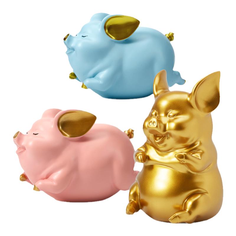 北欧可爱金猪摆件招财儿童小猪猪