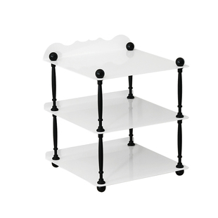 复古三层置物架铁艺杯架多层收纳架桌面大容量白色储物架A4纸可用