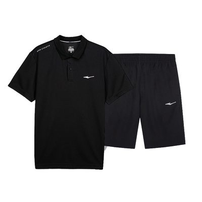 鸿星尔克运动套装男夏季透气休闲