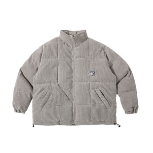 「花黄」冬季日系纯色贴标立领面包服棉衣男国潮宽松保暖加厚棉服