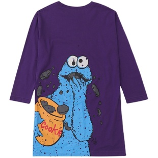 童装女童中长款t恤春秋长袖上衣中大童儿童网红t恤裙韩版纯棉卫衣