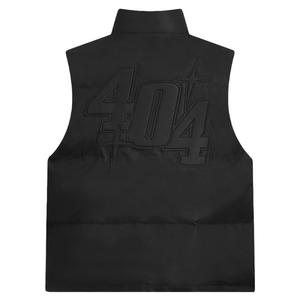 404MOB重工立体刺绣立领夹棉背心马甲男秋冬新款防水羽绒棉棉外套