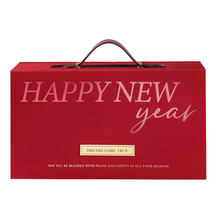 红色马年新年礼盒包装盒烘焙高级手提年货饼干糖果礼品盒空盒定制