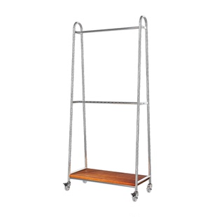 中古移动衣架落地卧室挂衣架实木衣帽架柜房间简易衣服置物架神器