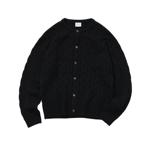 714street羊毛羊绒混纺毛衣开衫外套男2025秋冬老钱风情侣针织衫