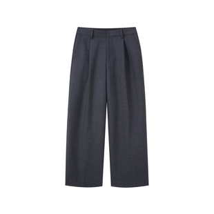 COM26AW【杨树林26Paris秀款ltaly定制面料】麻灰色羊毛西裤