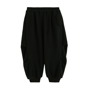 砚台家男童加绒卫裤2025冬季新款童装小童黑色长裤儿童休闲运动裤